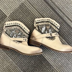 Naughty Monkey Embroidered Leather Booties
